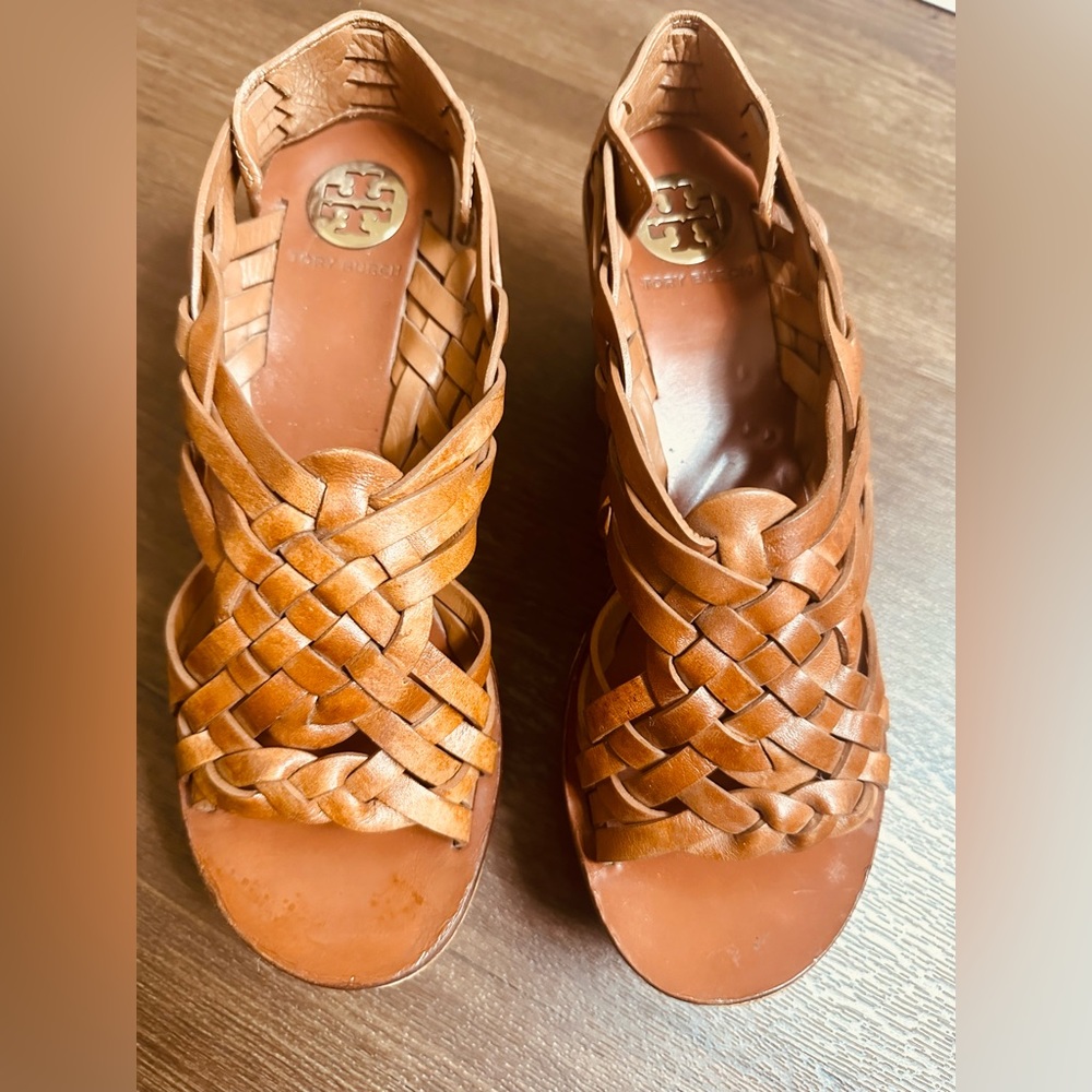 Tory Burch Leather Wedges